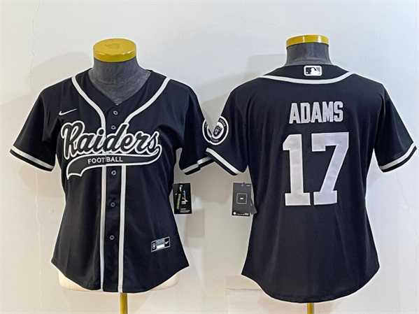 Women's Las Vegas Raiders #17 Davante Adams Black With Patch Cool Base Stitched Baseball Jersey,We sell and wholesale Women's Las Vegas Raiders #17 Davante Adams Black With Patch Cool Base Stitched Baseball Jersey on line form chian!